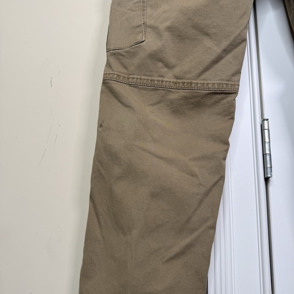 American Eagle Slim Cargo Pants 34/32 (35/27.5) Khaki Beige Y2K Distress Stretch - Picture 5 of 12